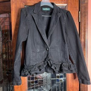 Denim jacket with ruffled hem by Lauren Ralph Lauren